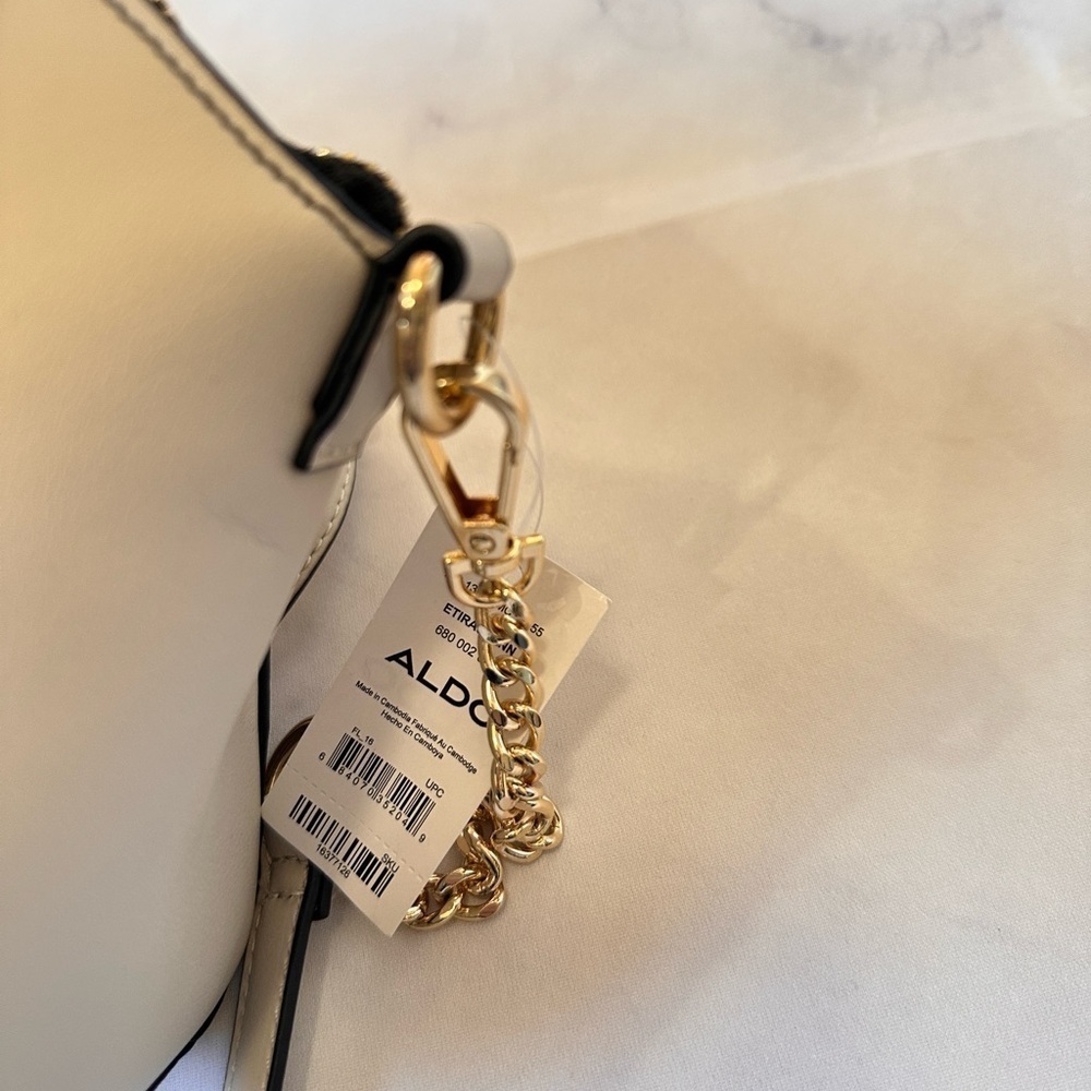 #19 NWT ALDO Etiraseann Handbag in Snakeskin/Cream - Picture 6 of 8